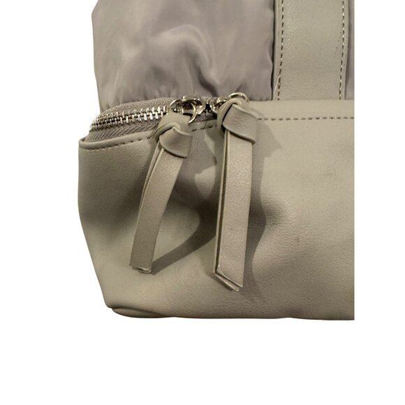 Madden Girl Nylon & Faux Leather Tote Bag Gray Large Shoulder Strap Versatile De - Picture 5 of 14